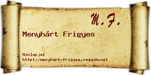 Menyhárt Frigyes névjegykártya
